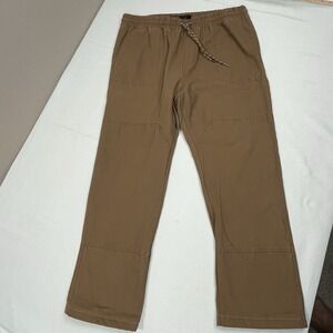 Brooklyn Cloth Workwear Mens Brown Mid-Rise Drawstring Utility Jogger Pants L